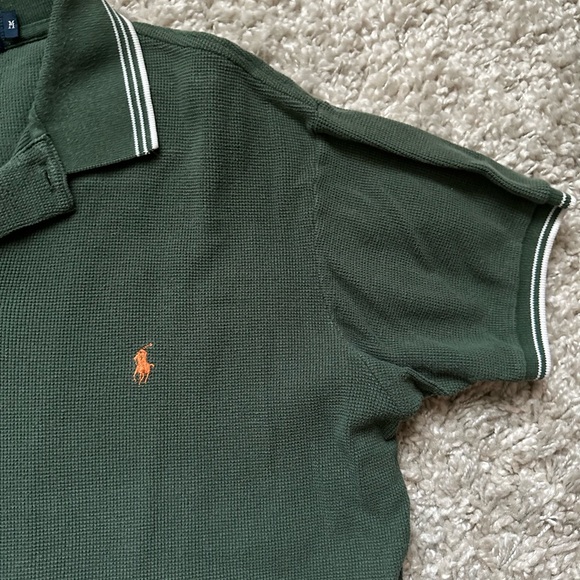 Vintage waffle knit Ralph Lauren polo shirt - Picture 2 of 5